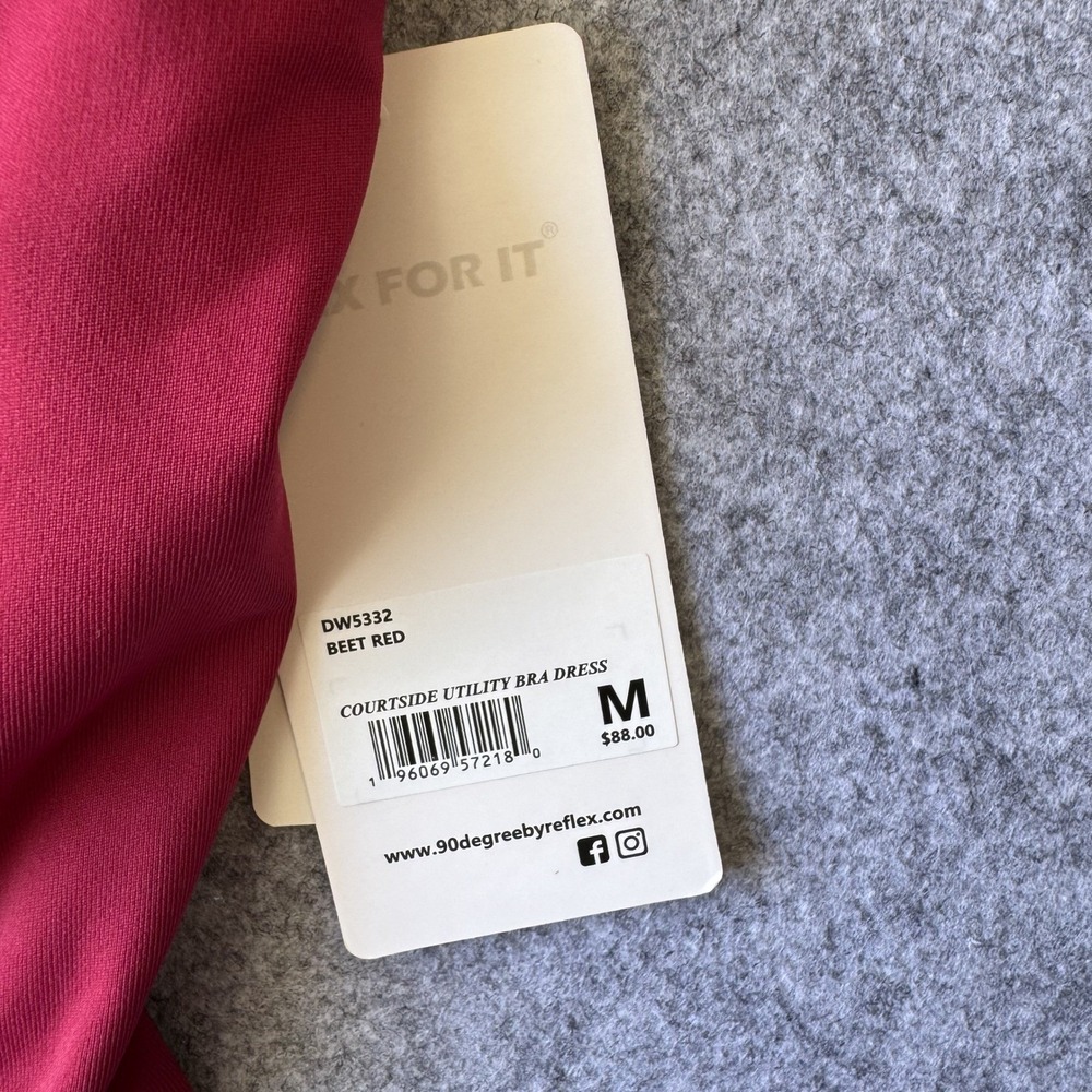 90 Degree by Reflex Courtside Utility Bra Dress Beet Red Womens M NWT - Picture 3 of 14